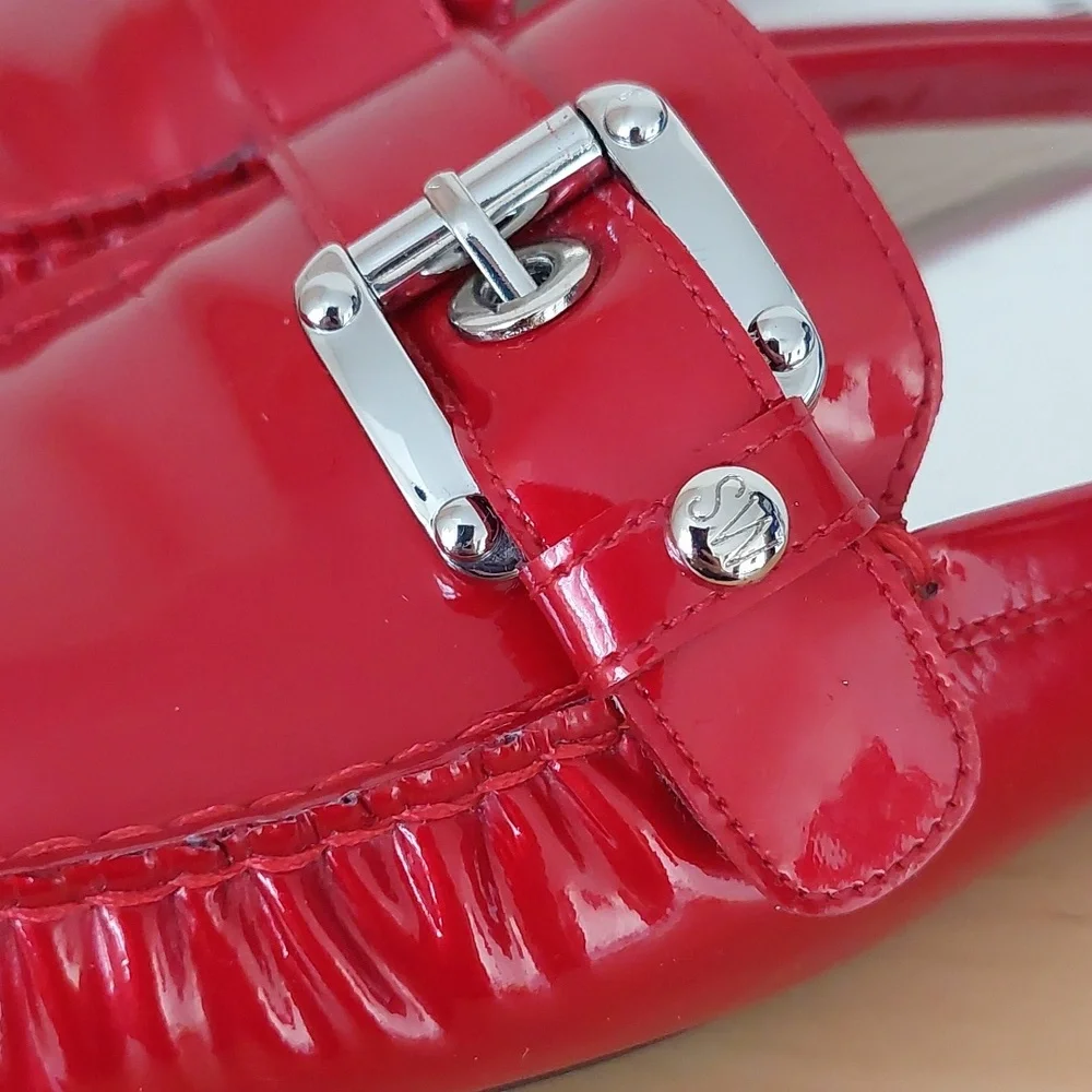 Stuart Weitzman Red Patent Leather Mules - Picture 11 of 15